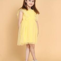 Square-Neck Fit & Flare Dress with Ruffle Accent-image-58