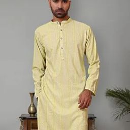 Men Regular Fit Cotton Embellished Long Kurta-image-39