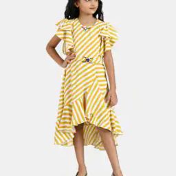 Striped Fit and Flare Dress-image-52