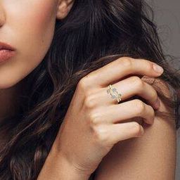 valanova Women Sterling Silver Gold-Plated Lab Grown Diamond Ring-picture-35