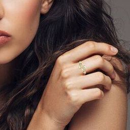 valanova Women Sterling Silver Gold-Plated Lab Grown Diamond Ring-picture-34