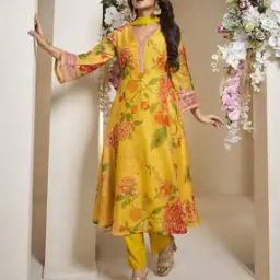 Women Floral Print Anarkali Kurta Set-picture-34