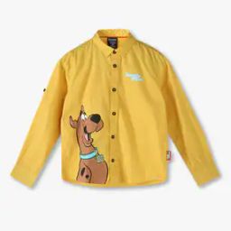 Boys Scooby Doo Print Tailored Fit Cotton Shirt-image-35