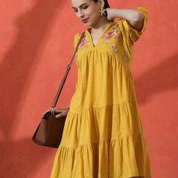  Women Embroidered A-Line Dress-image-84