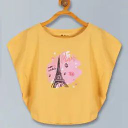 Typographic Print Top with Cap Sleeves-image-19