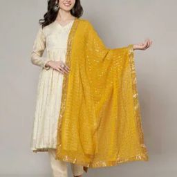 Women Embellished Silk Dupatta -picture-15