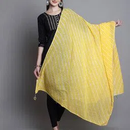 jabama Leheriya Print Dupatta with Lace Border & Tassels-picture-30