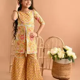 Floral Print 2-Piece Kurta & Sharara Set-image-19
