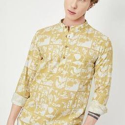 Men Printed Slim Fit Short Kurta-image-62