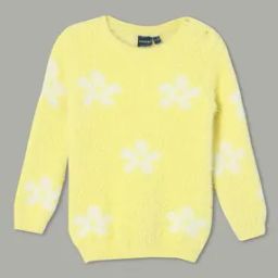 Girls Floral Print Round-Neck Sweater Dress-image-2