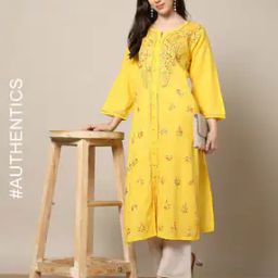 Women Hand Embroidered Lucknowi Chikankari Straight Kurta-34