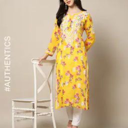Women Hand Embroidered Lucknowi Chikankari Straight Kurta-image-57