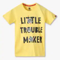 Boys Tom & Jerry Print Regular Fit Crew-Neck T-Shirt-image-0