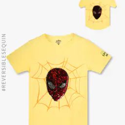 Boys Spider-Man Embellished Regular Fit Round-Neck T-Shirt-11