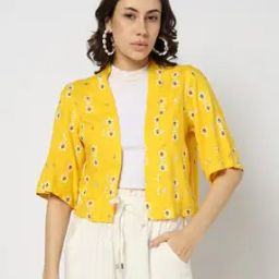 Women Floral Print Front-Open Shrug-24