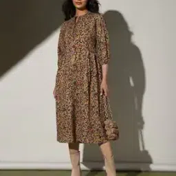 Handblock Kalamkari Print Cotton Dress-image-53