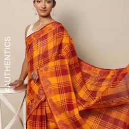Checked South Cotton Traditional Saree-image-56