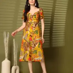 Woman Self-design Fit and Flare Dress-image-1