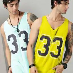 Men Pack of 2 Numeric Print Round-Neck Vests-image-13