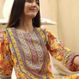 Women Floral Print A-Line Kurta-image-86