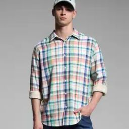 Men Checked Regular Fit Cotton Shirt with Patch Packet-image-37