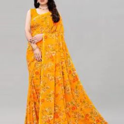 Floral Print Georgette Saree-image-58