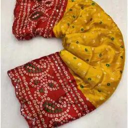 nyrika Women Bandhani Printed Chiffon Saree With Mirror Border  -picture-31