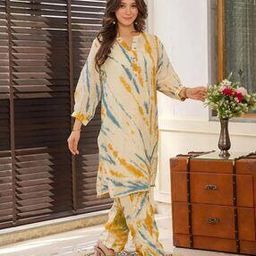 Women Tie & Dye Straight Kurta & Pants Set-picture-40