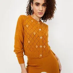 max Women Floral Embroidered Round-Neck Cardigan-picture-21