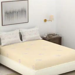 144 TC Floral Print Cotton Double Bedsheet with Pillow Covers-image-27