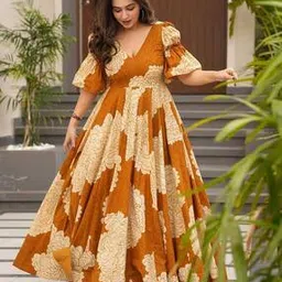 revangi Women Floral Print Gown Dress-picture-14