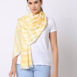 Women Striped Scarf with Tassels-image-44