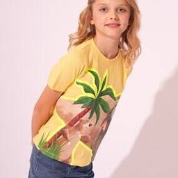 vero moda girl Girls Graphic Print Regular Fit Crew-Neck T-Shirt-picture-13