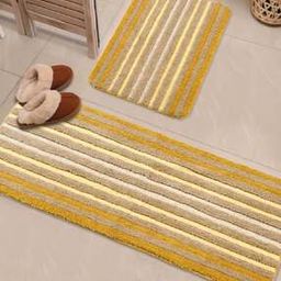 Striped Microfiber Bath Mat & Runner-25