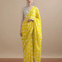 Women Geometric Print Pure Cotton Saree-image-48