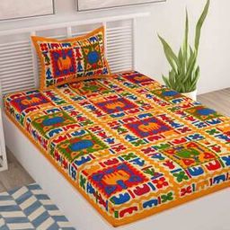Printed Single Bedsheet with Pillow Cover-picture-39