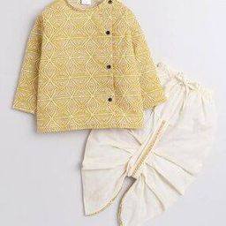 Boys Geometric Print Kurta & Dhoti Set-image-51