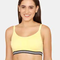 Basics Double Layered Non-Wired Non-Padded Full Coverage Slip-On Bra - Minion yellow-9