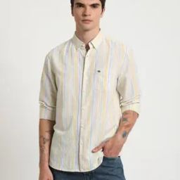 the bear house Men Striped Slim Fit Shirt with Patch Pocket-picture-12