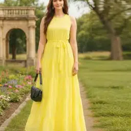 Women Round-Neck Gown Dress-image-65