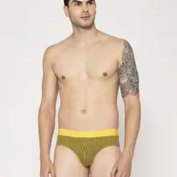 Men Striped Cotton Briefs with Elasticated Waist-image-35