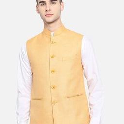 Men Regular Fit Nehru Jacket with Welt Pockets-picture-32