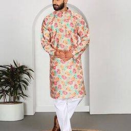 kraft india Men Printed Regular Fit Long Kurta-picture-7