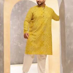 Men Printed Regular Fit Long Kurta with Mandarin Collar-image-26