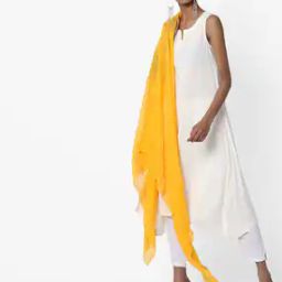 Crushed Dupatta with Beaded Hems-5