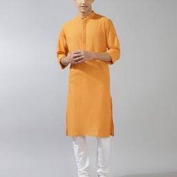 fabindia Men Slim Fit Kurta with Insert Pocket-picture-29