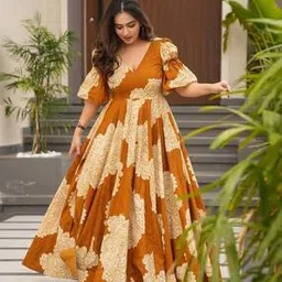 revangi Women Floral Gown Dress-picture-0