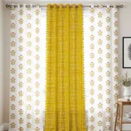 Pack of 3 Floral Print Window Curtains with Eyelets-97