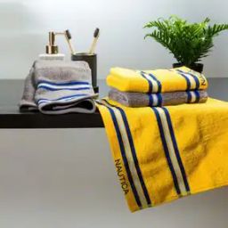 Set of 4 Striped Cotton Hand Towels 24" x 16"-11