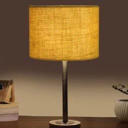 devansh Table Lamp with Wooden Base for Home Decor           image 1